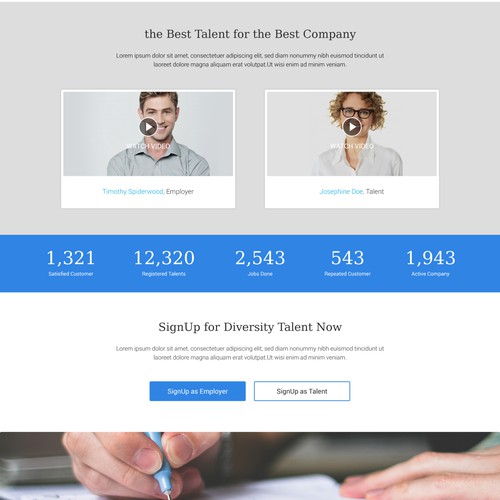 Clean design for job board company