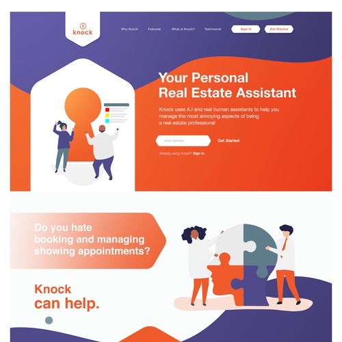 Landing page design