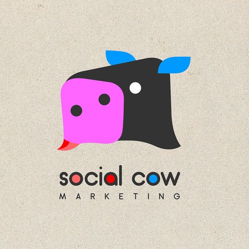 Logo for Social Cow Marketing - a marketing company for the service industry dealing with Social Media, Reputation Management, Marketing, Web Design