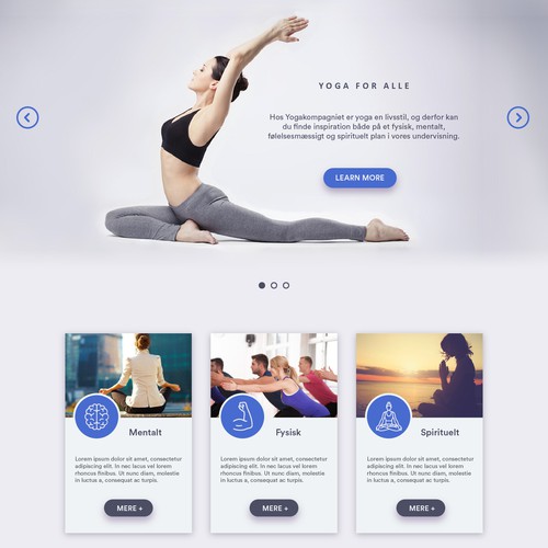 Gorgeous Home Page for a Yoga Website