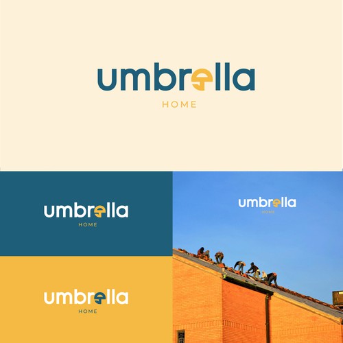 Umbrella Home: friendly, modern logo for a roofing company homeowners can trust