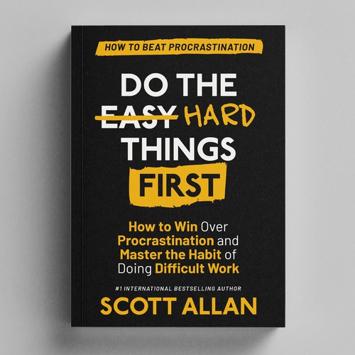Do the Hard Things First Book Cover Design Concept