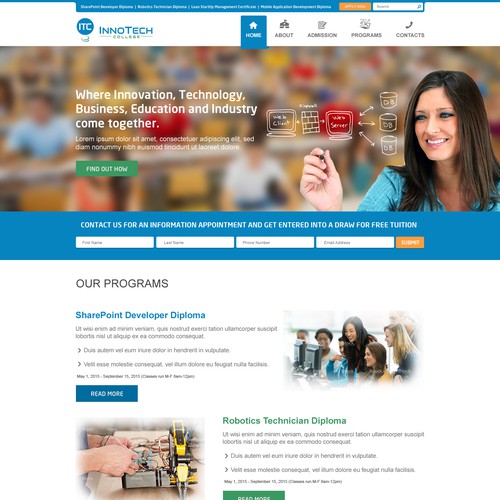 Website for modern high-tech vocational college