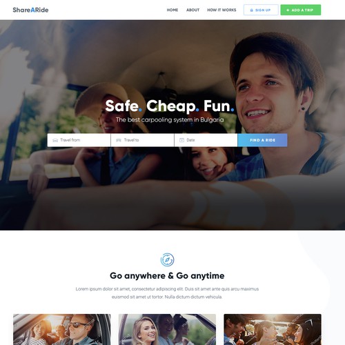 Design for carpooling website