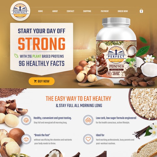 Fun Website for a healthly breakfast supplement product