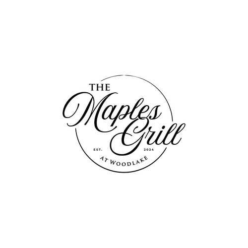 Cursive simple logo for The Maples Grill Restaurant