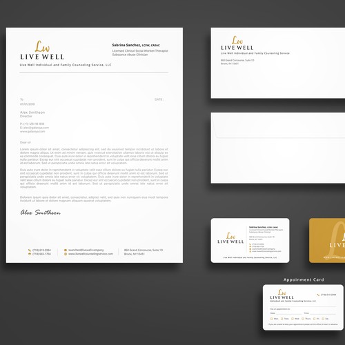 Stationery Design For Live Well