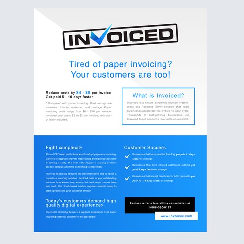 Professional flyer design for Invoiced