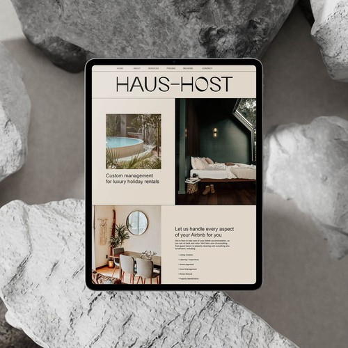 Website Design for holiday rental management service.