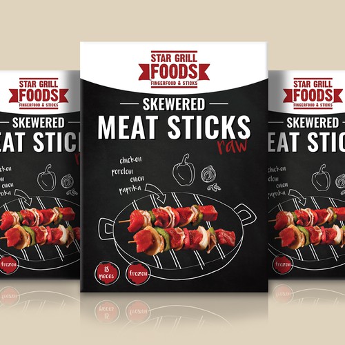 Packaging for meat skewers