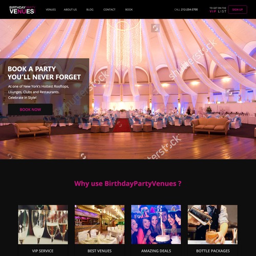 Design for birthday party website