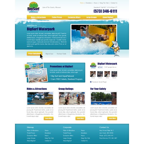 Waterpark Website Concept