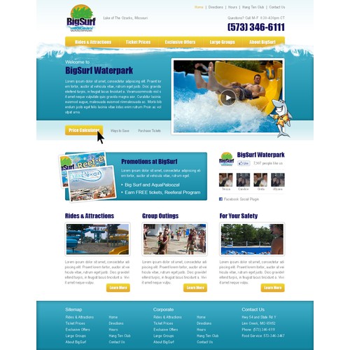 Waterpark Website Concept