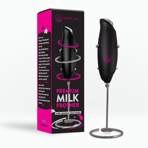 Electric Milk Frother Needs Fun Bold and Premium Design.