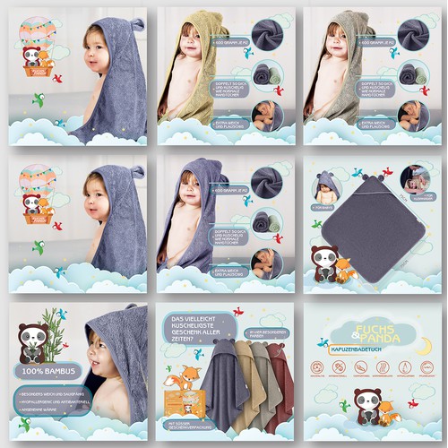 Fuchs & Panda – Bamboo Hooded Towel Amazon Collage