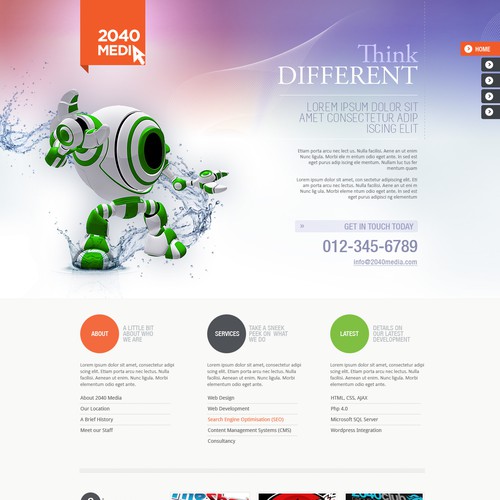 Web page design for 2040 Media