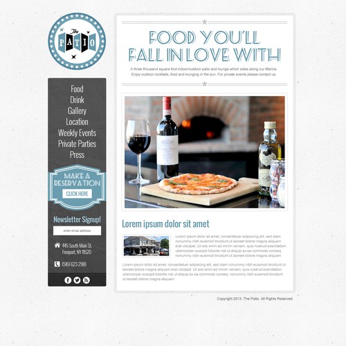 website design for The Patio at The Freeport Inn and Marina