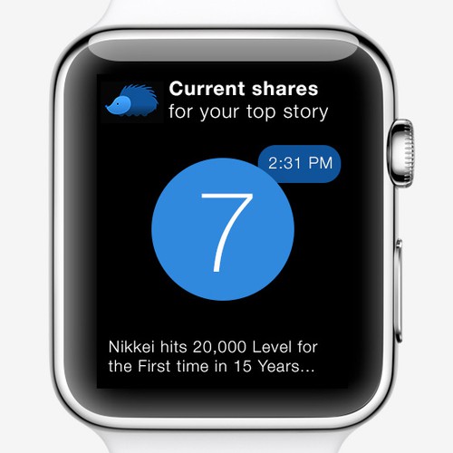 Apple Watch Glance design for a popular news app