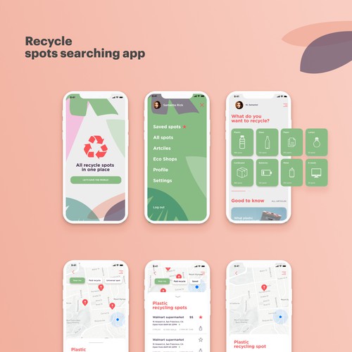 Recycle searching app concept