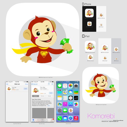 icon or button design for MoneyMonki - Wallet Envelopes