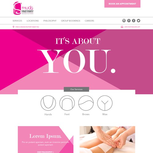 WEBSITE DESIGN FOR CONTEMPORARY HIGH ENERGY NAIL BAR/SALON