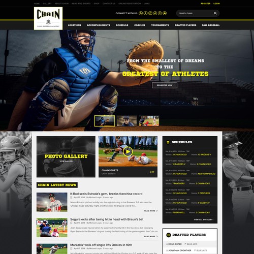 Create an Awesome Elite Baseball Academy and Travel Teams site for Chain Baseball!