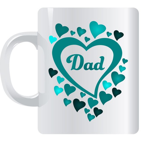Dad + hearts mug design