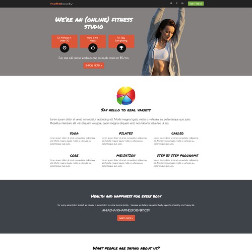 Single page layout - Designed for HelloBody