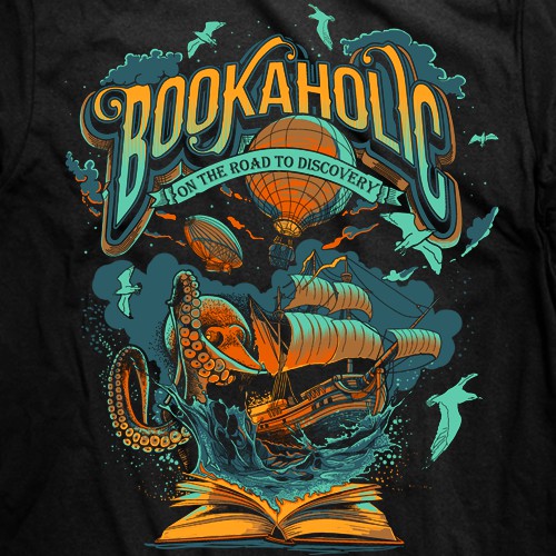 t-shirt design for bookaholic