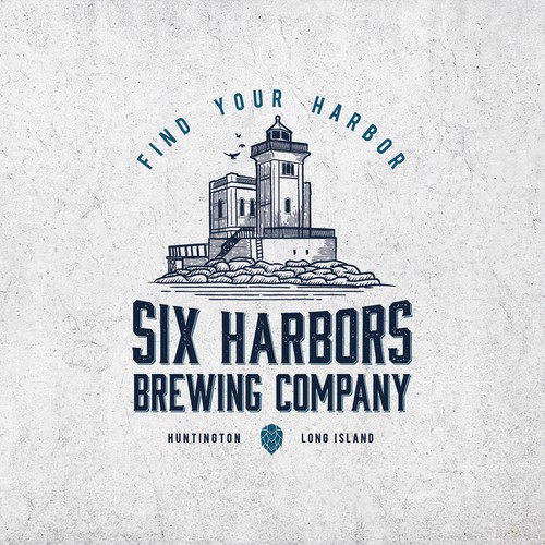 A vintage hand-drawn logo design for brewing company