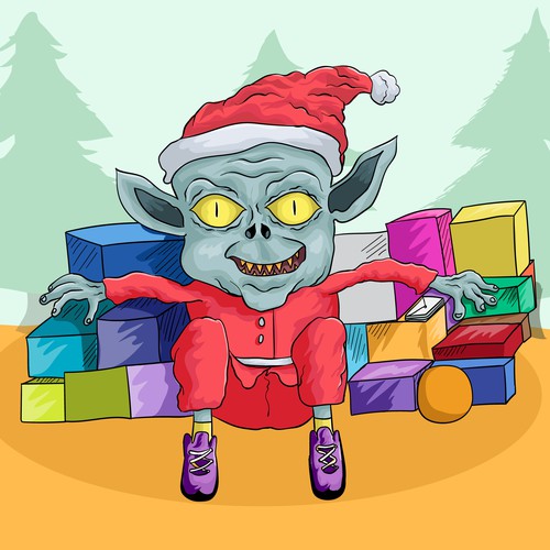 Alien Christmas cartoon 