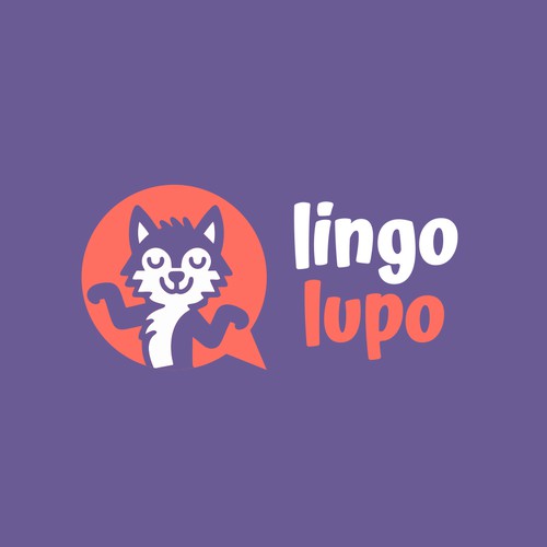 Cute Wolf Logofor Lingo Lupo