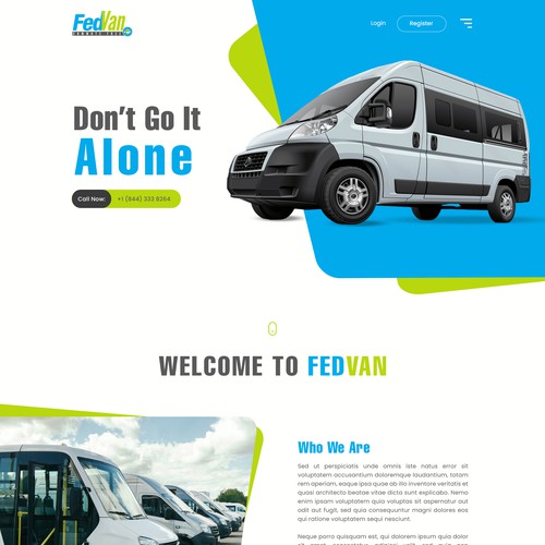 Landing Page for a Transportation Company
