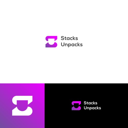 Logo proposal for a YouTube Podcast named"Stacks Unpacks"