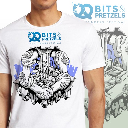 bits 7 pretzel t-shirt