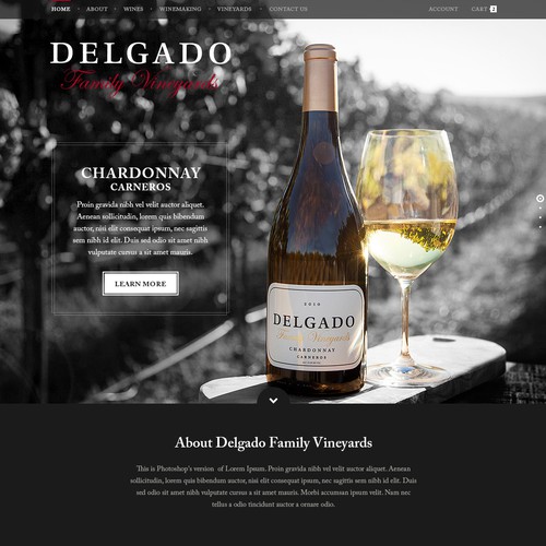 Create Delgado Family Vineyard website