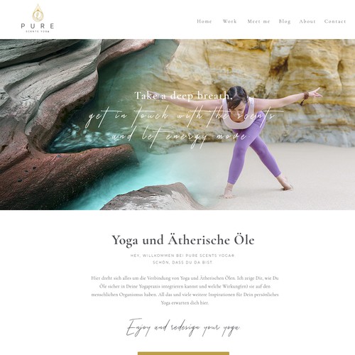1-1 Project for Pure Scents Yoga - Homepage. 