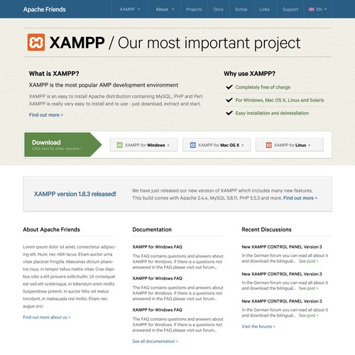 Re-design the Apache Friends / XAMPP Website - reach millions of web developers and designers !