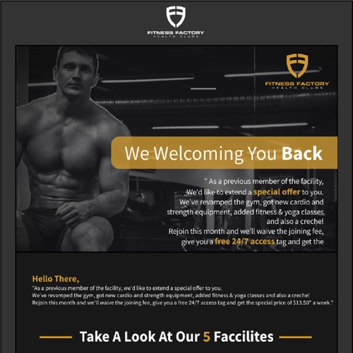 Email Designs For FitnessFactoryHc