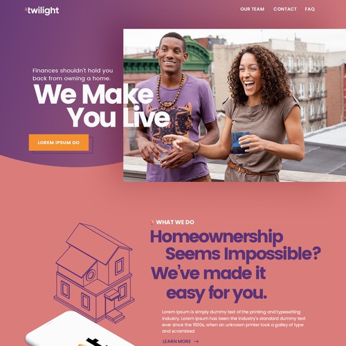 Twilight Landing page design