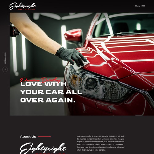 Exotic car detailing website design