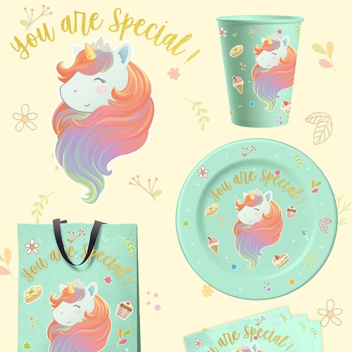 unicorn party supplies art