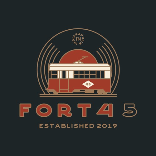 Music company hip retro logo