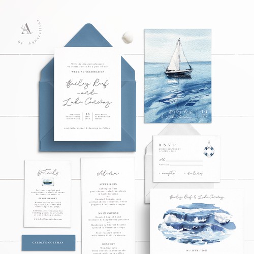 Sea Inspired Wedding Cards