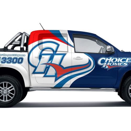 Toyota truck wrap fro Choice homes