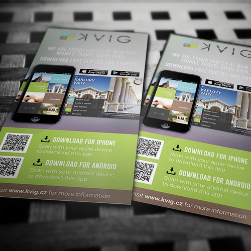 Promotion flyer for new travel mobile application KVIG