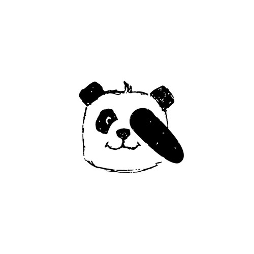 Panda playing peekaboo