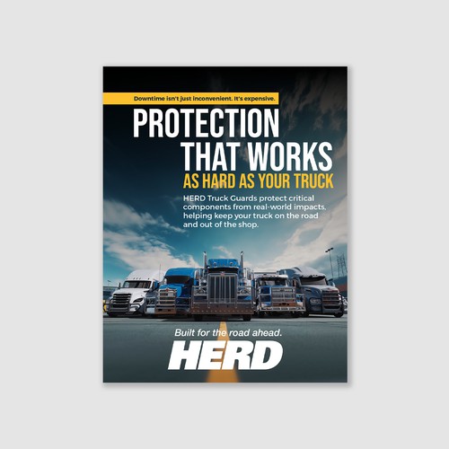 Heavy‑Duty Protection Ad – Semi‑Truck Lineup & Impact Shielding