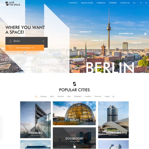 Creative web design for city buildings blog