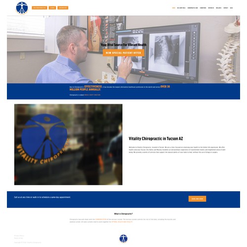 Squarespace website design for Vitality Chriopractic